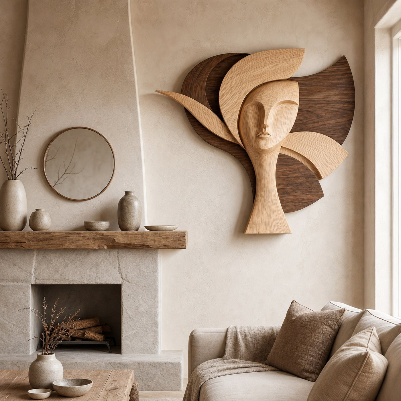 Statement Woman Face Wall Decor For Living Room - product view 2