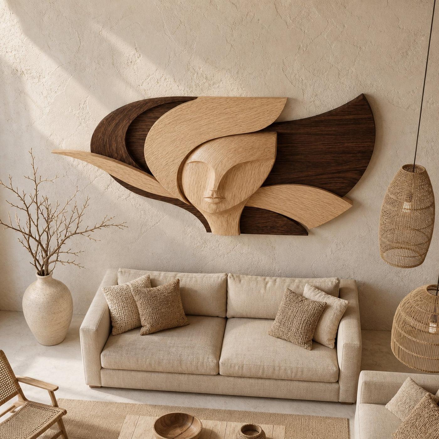 Statement Woman Face Wall Decor For Living Room - product view 3