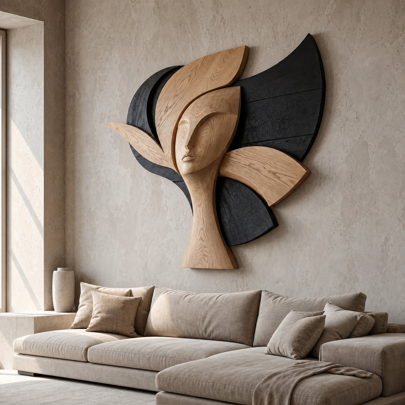 Statement Woman Face Wall Decor For Living Room - product view 4