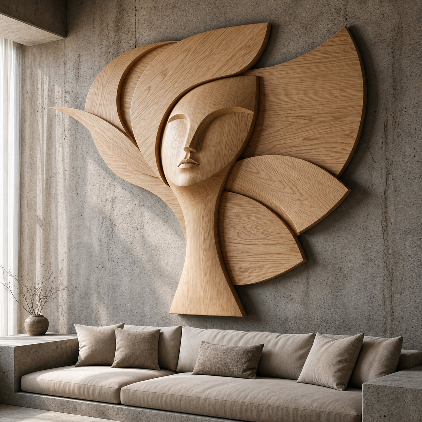 Statement Woman Face Wall Decor For Living Room - product view 5