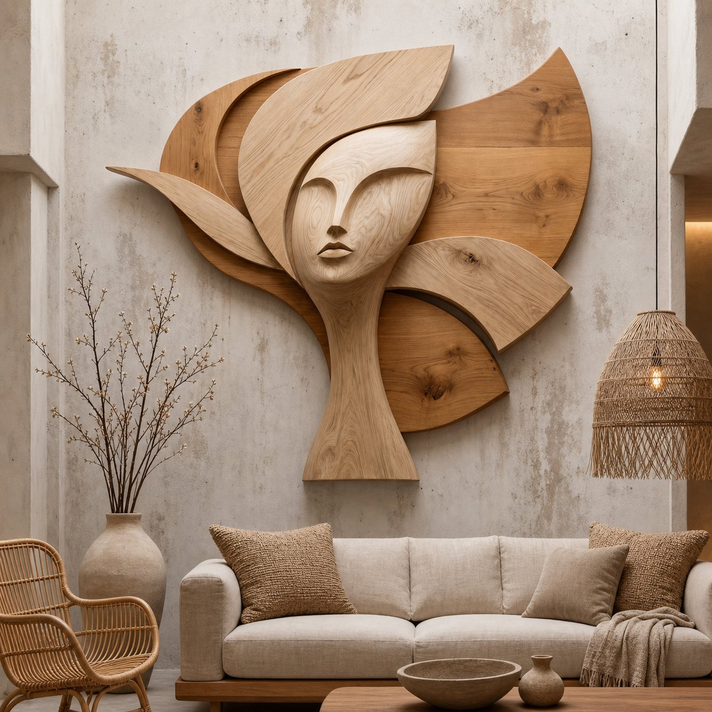 Statement Woman Face Wall Decor For Living Room - product view 6