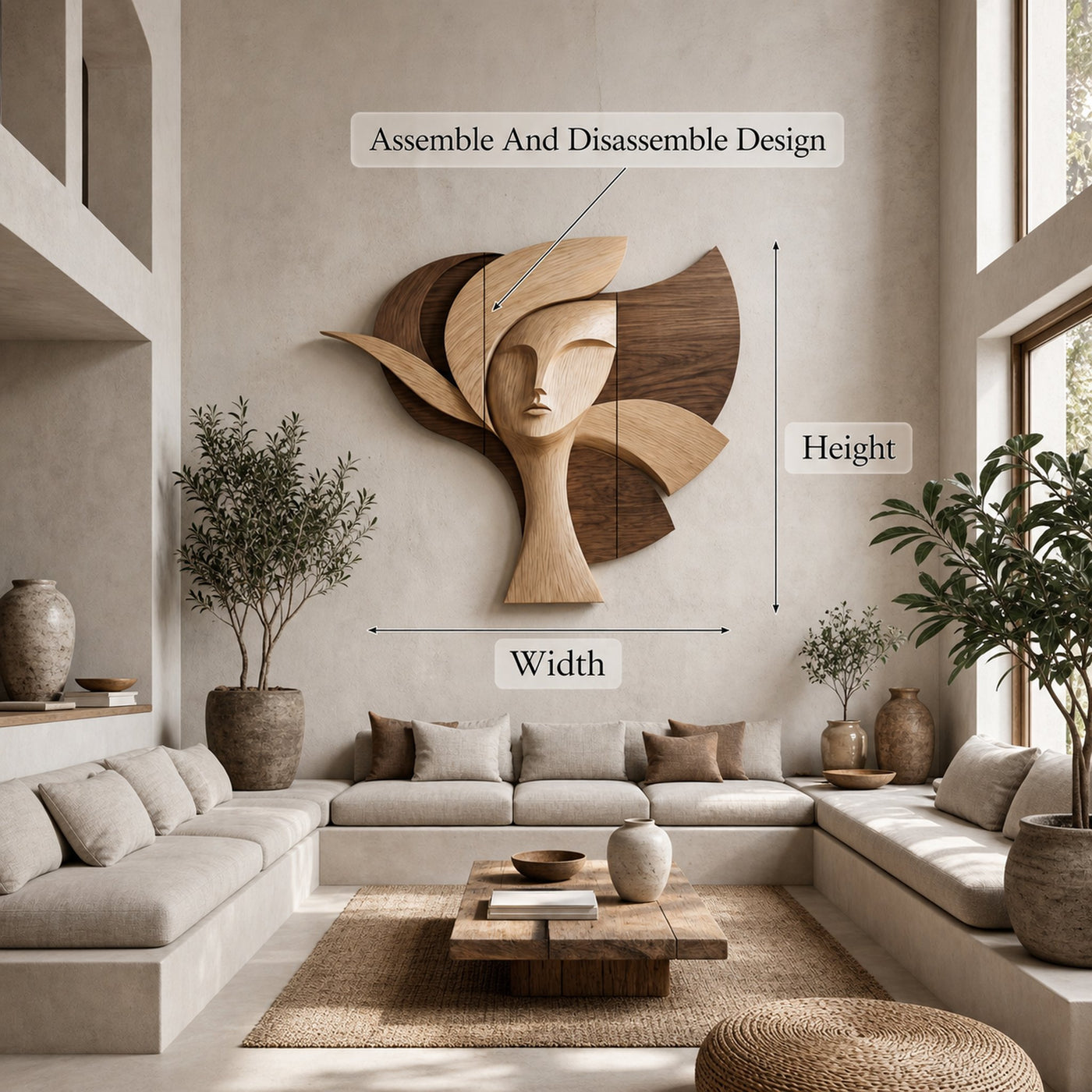 Statement Woman Face Wall Decor For Living Room - product view 8