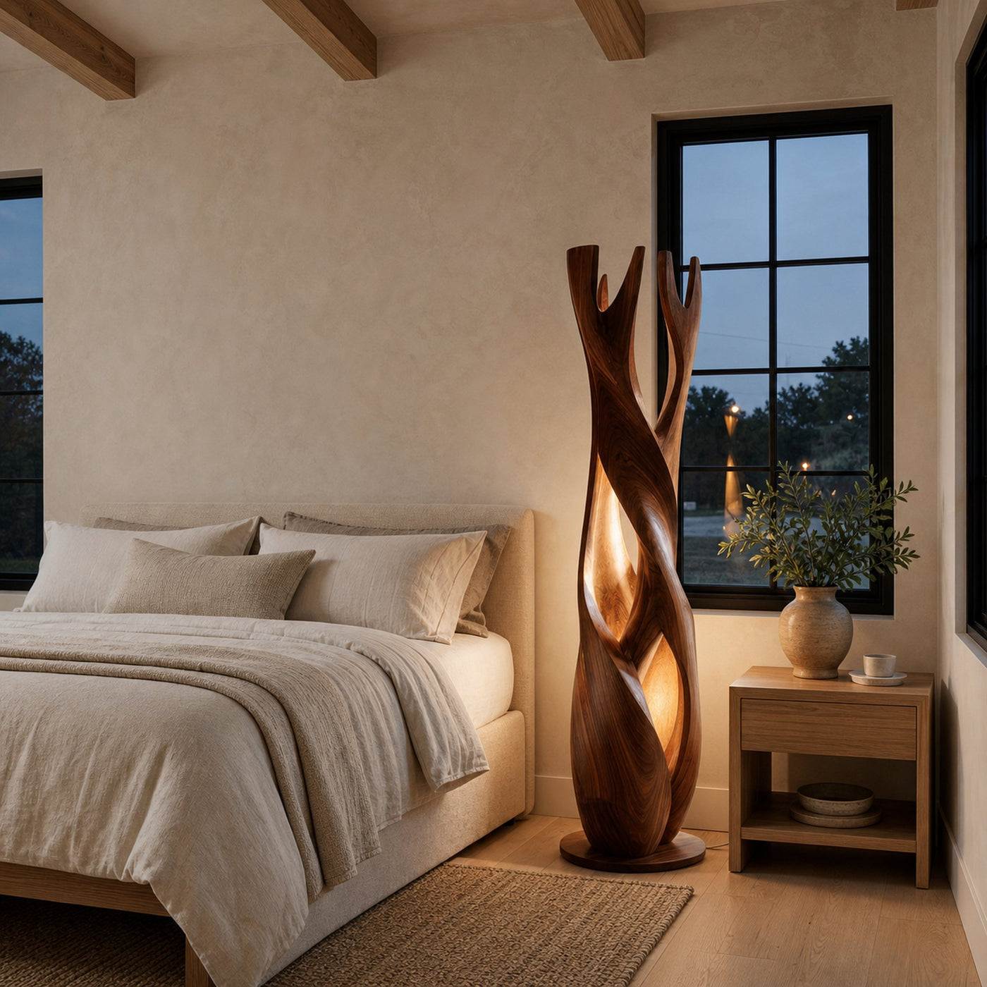 Statement Wooden Sculpture Lamp For Luxury Home - product view 6