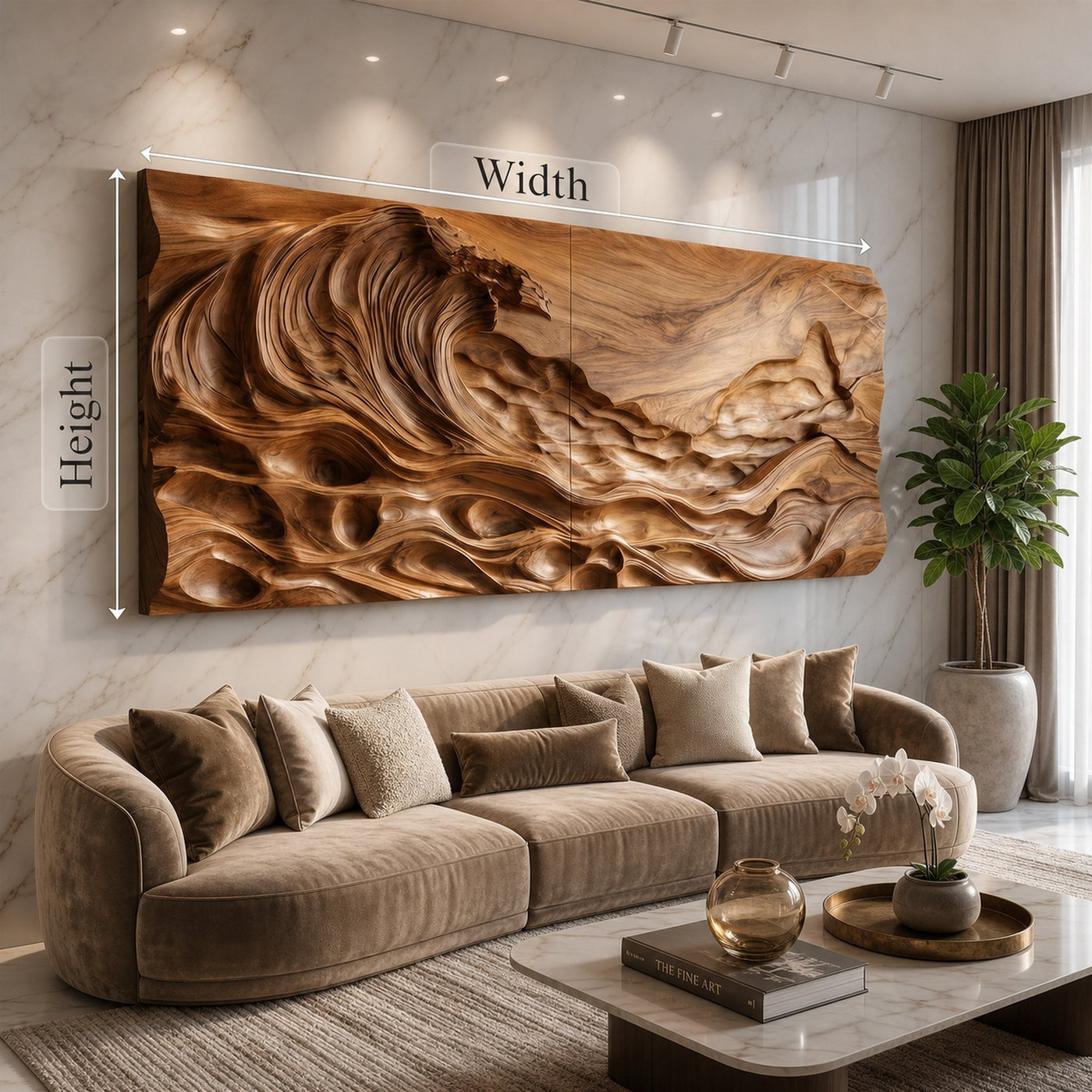 Textured Ocean Wave Wood Wall Art For Luxury Home Decoration - product view 5