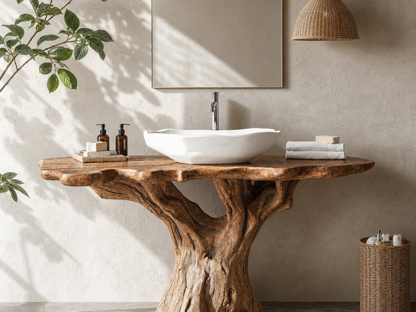 Traditional Natural Wood Bathroom Vanity For Classic Elegant Bathrooms
