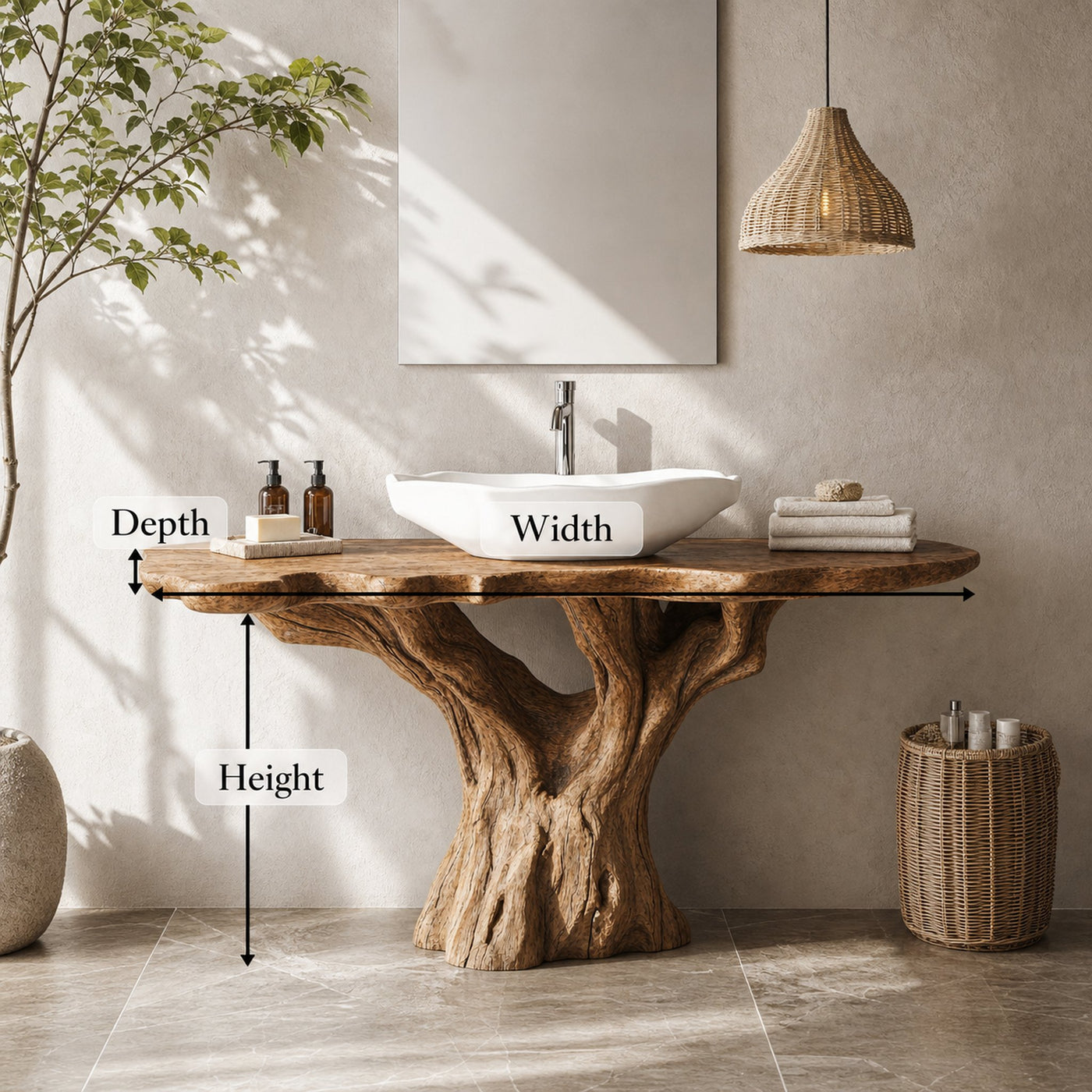Traditional Natural Wood Bathroom Vanity For Classic Elegant Bathrooms - product view 5