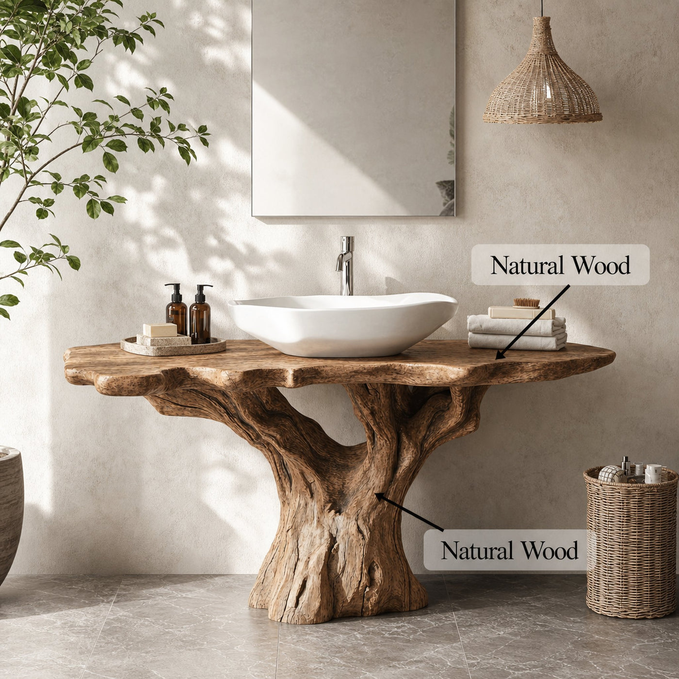 Traditional Natural Wood Bathroom Vanity For Classic Elegant Bathrooms - product view 6