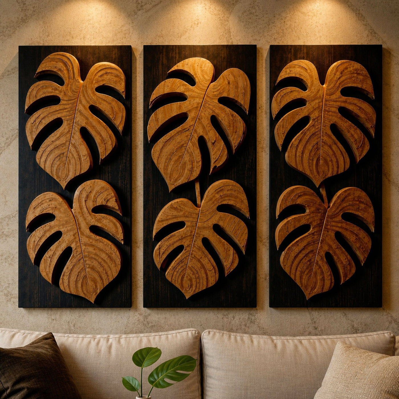 Tropical Leaf Wall Art Panel For Entryway Living Room And Bedroom