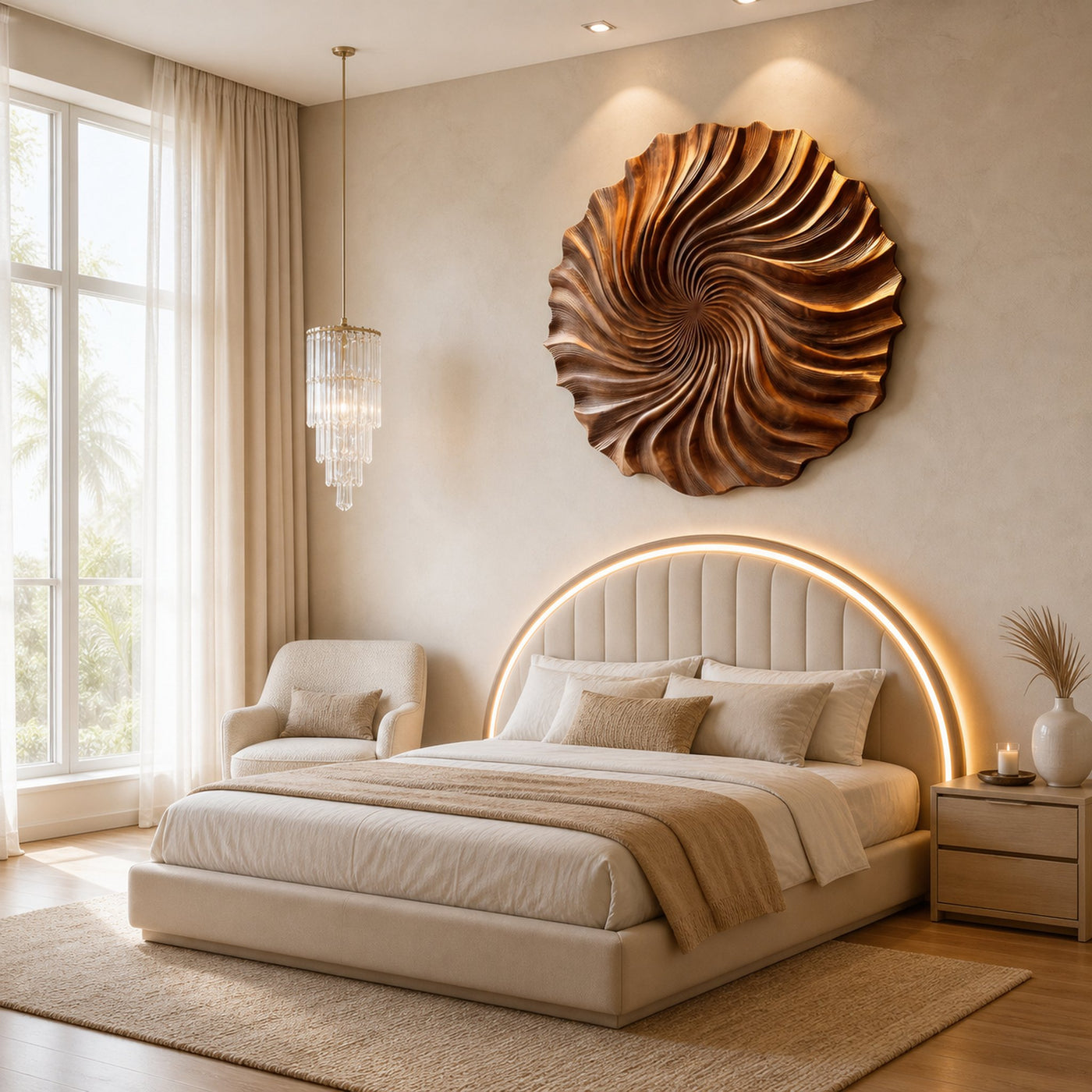 Tropical Palm Tree Wood Wall Art For Modern Coastal Home Design - product view 4