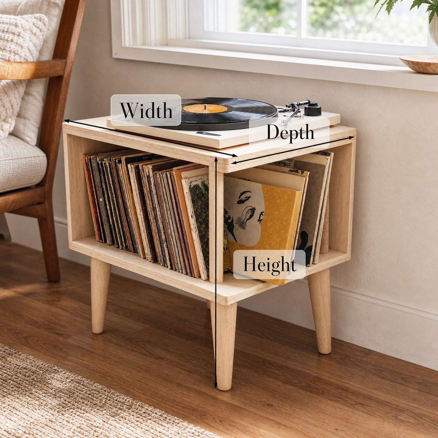 Unique Record Player Stand For Living Room, Bedroom, Office - product view 5