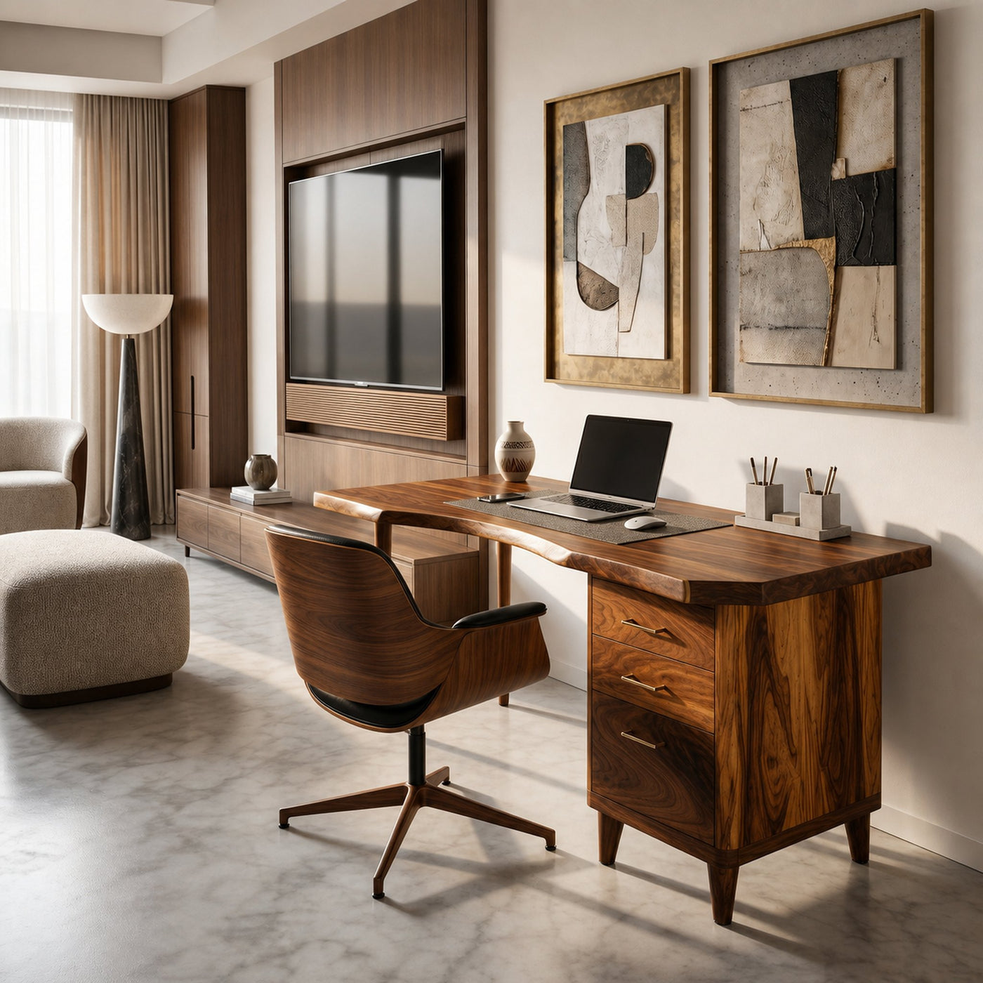 Urban Writing Desk With Drawer Storage For Apartment Office - product view 6
