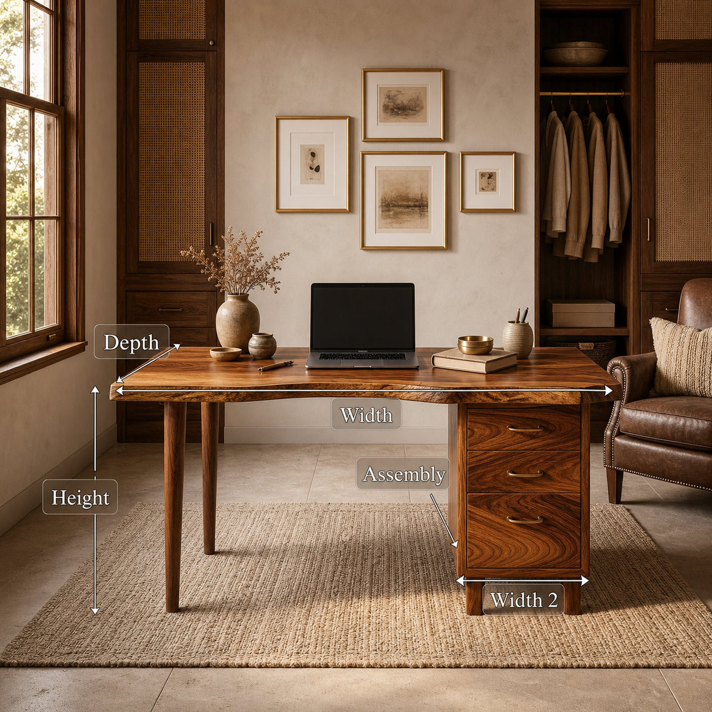 Urban Writing Desk With Drawer Storage For Apartment Office - product view 8