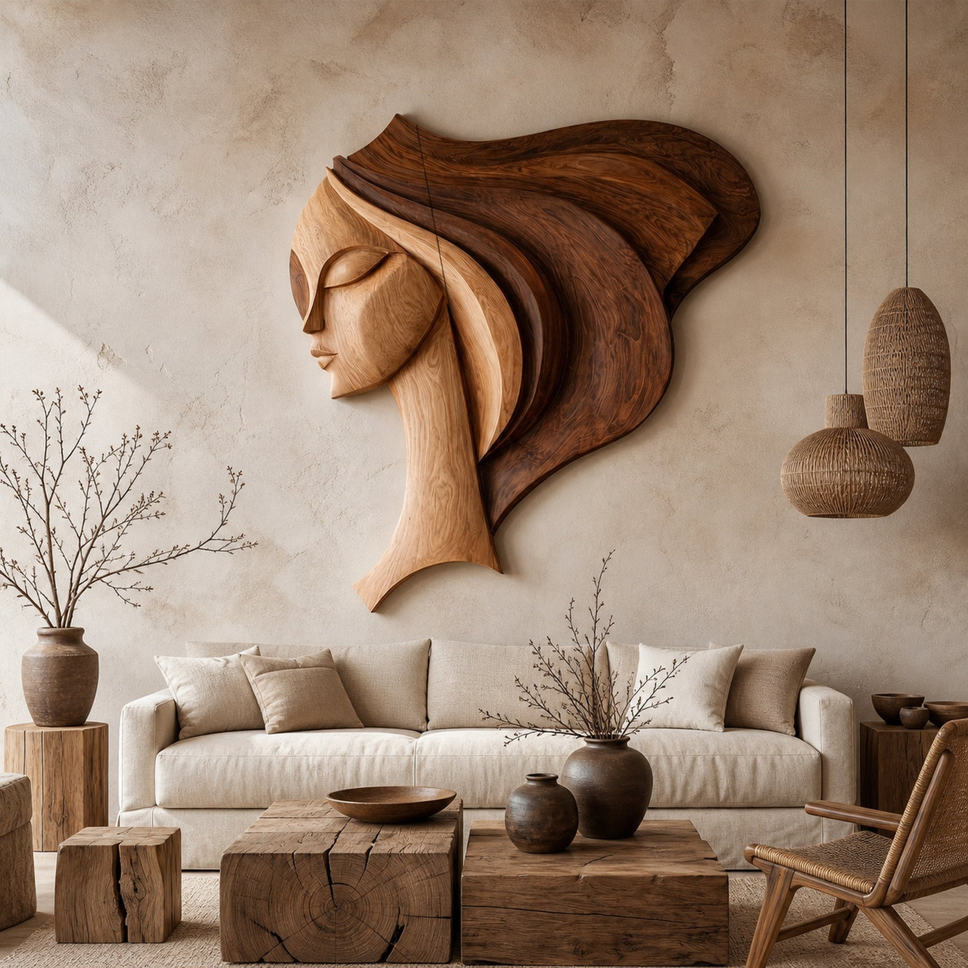 Wall Art Female Face Wall Decor Sculpture For Living Room