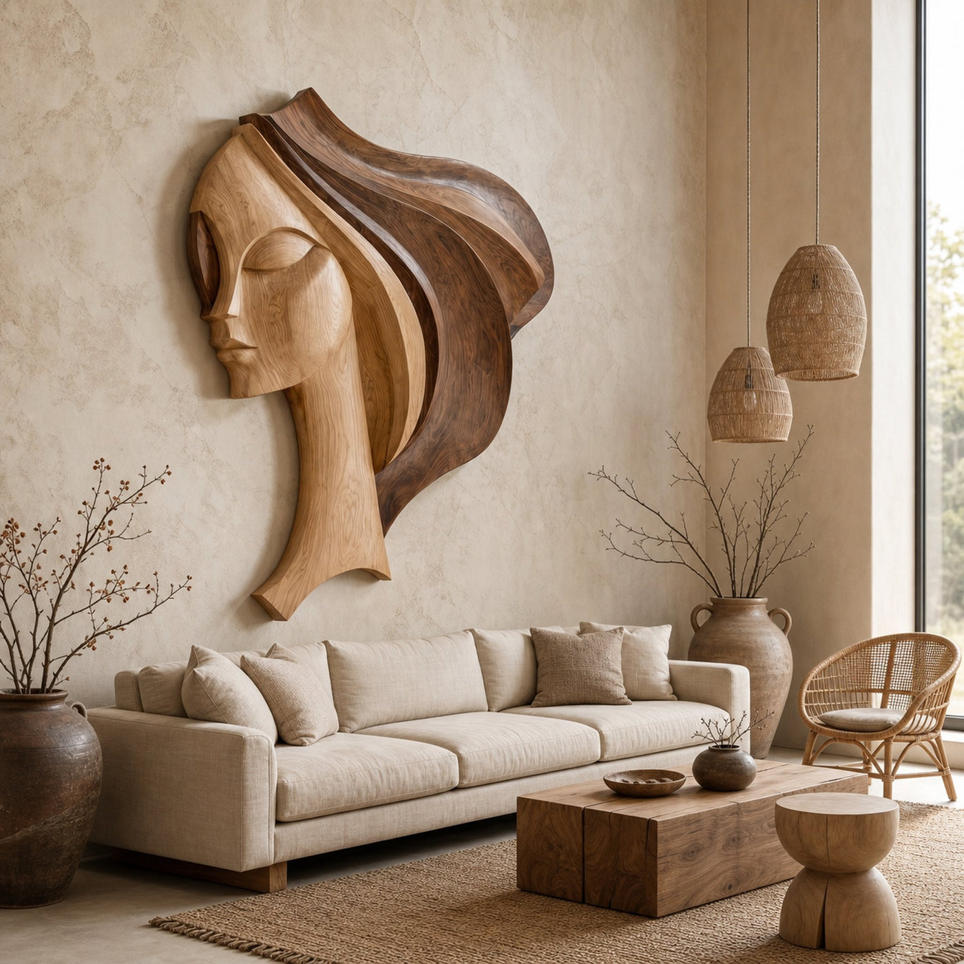 Wall Art Female Face Wall Decor Sculpture For Living Room - product view 2