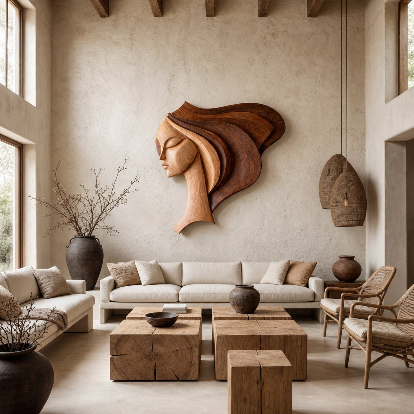 Wall Art Female Face Wall Decor Sculpture For Living Room - product view 3