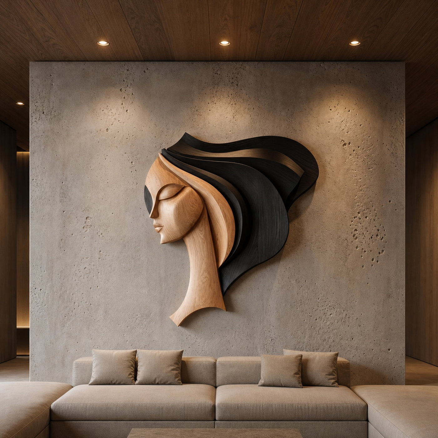 Wall Art Female Face Wall Decor Sculpture For Living Room - product view 4