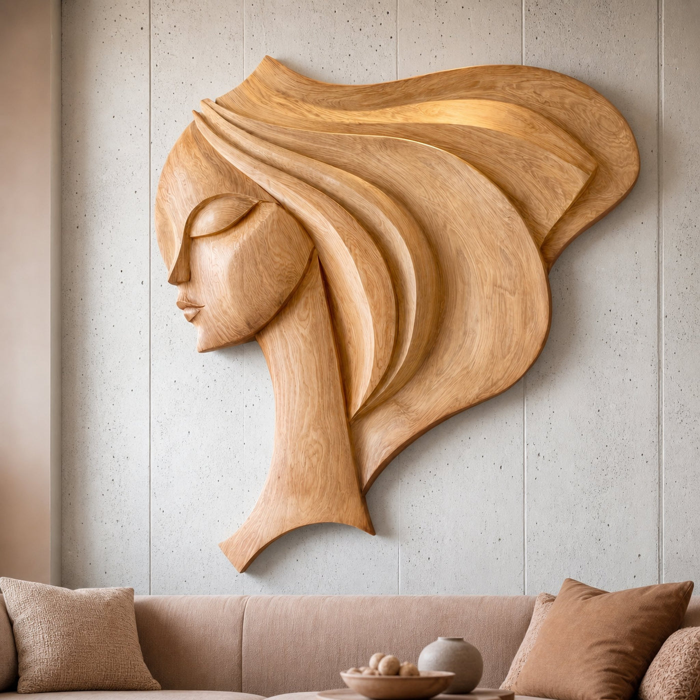 Wall Art Female Face Wall Decor Sculpture For Living Room - product view 5