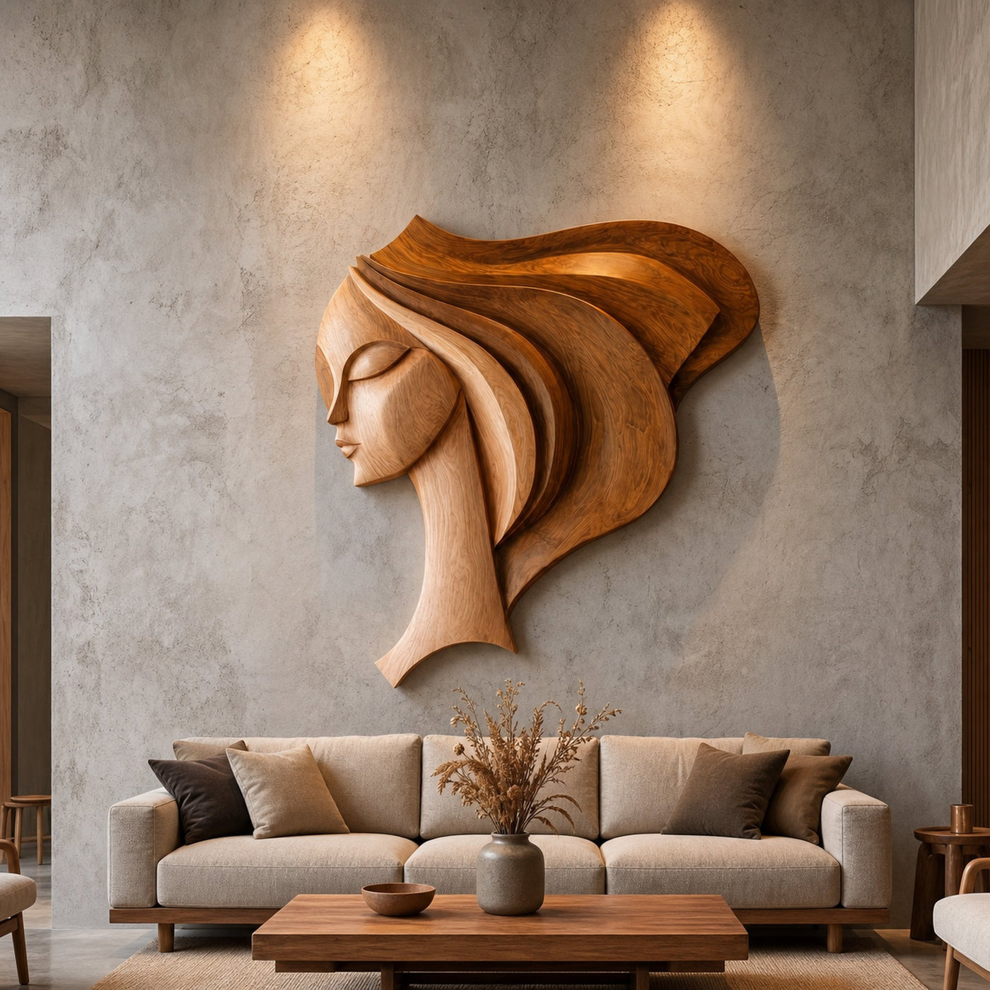 Wall Art Female Face Wall Decor Sculpture For Living Room - product view 6