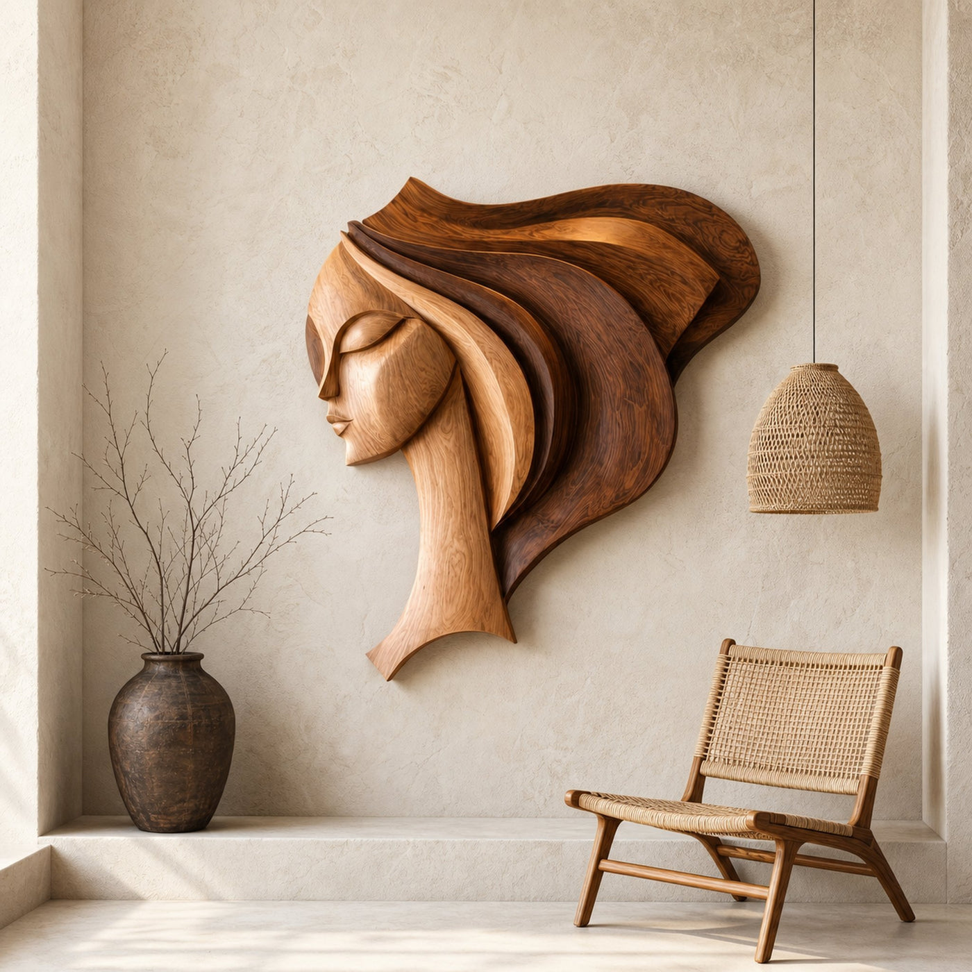 Wall Art Female Face Wall Decor Sculpture For Living Room - product view 7