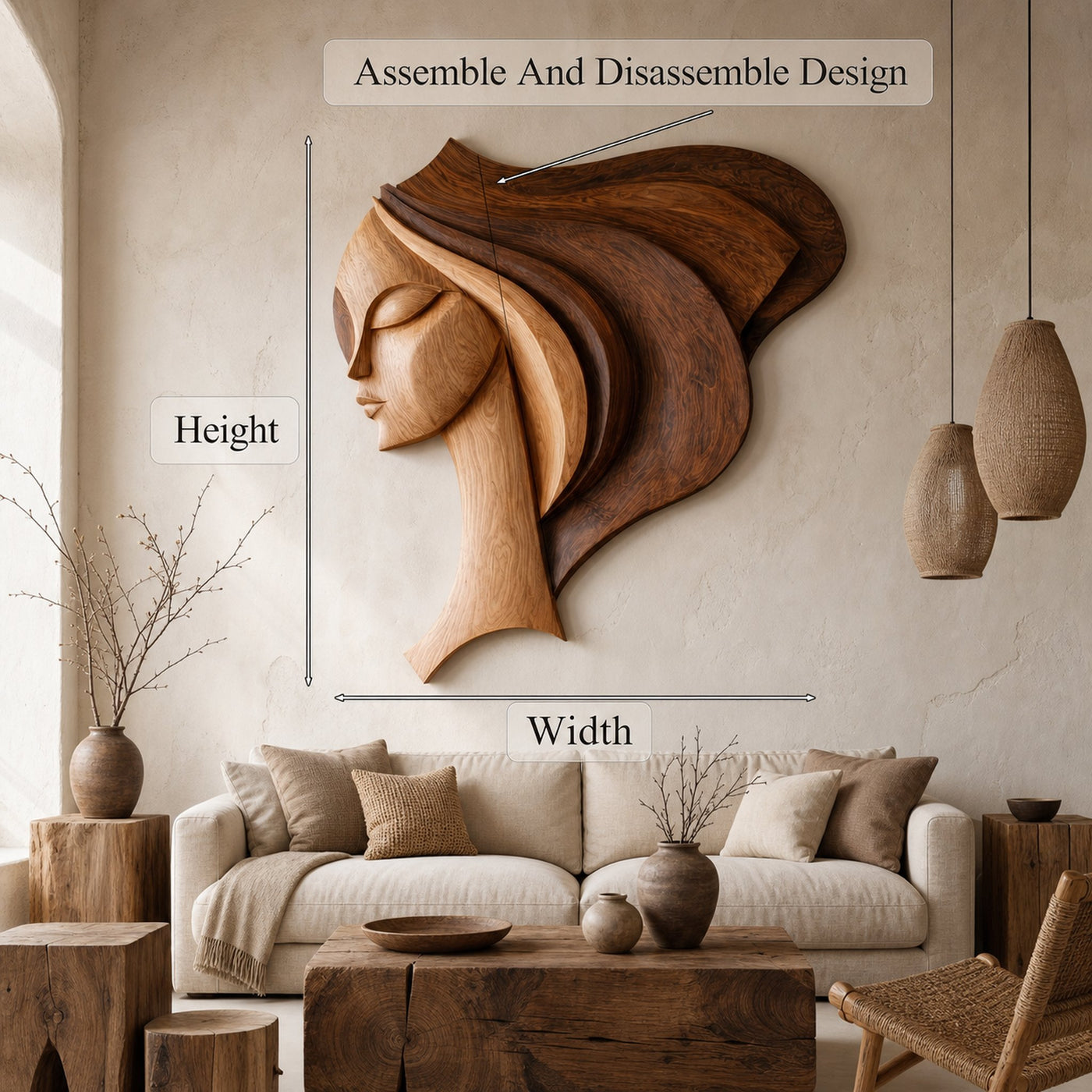 Wall Art Female Face Wall Decor Sculpture For Living Room - product view 8
