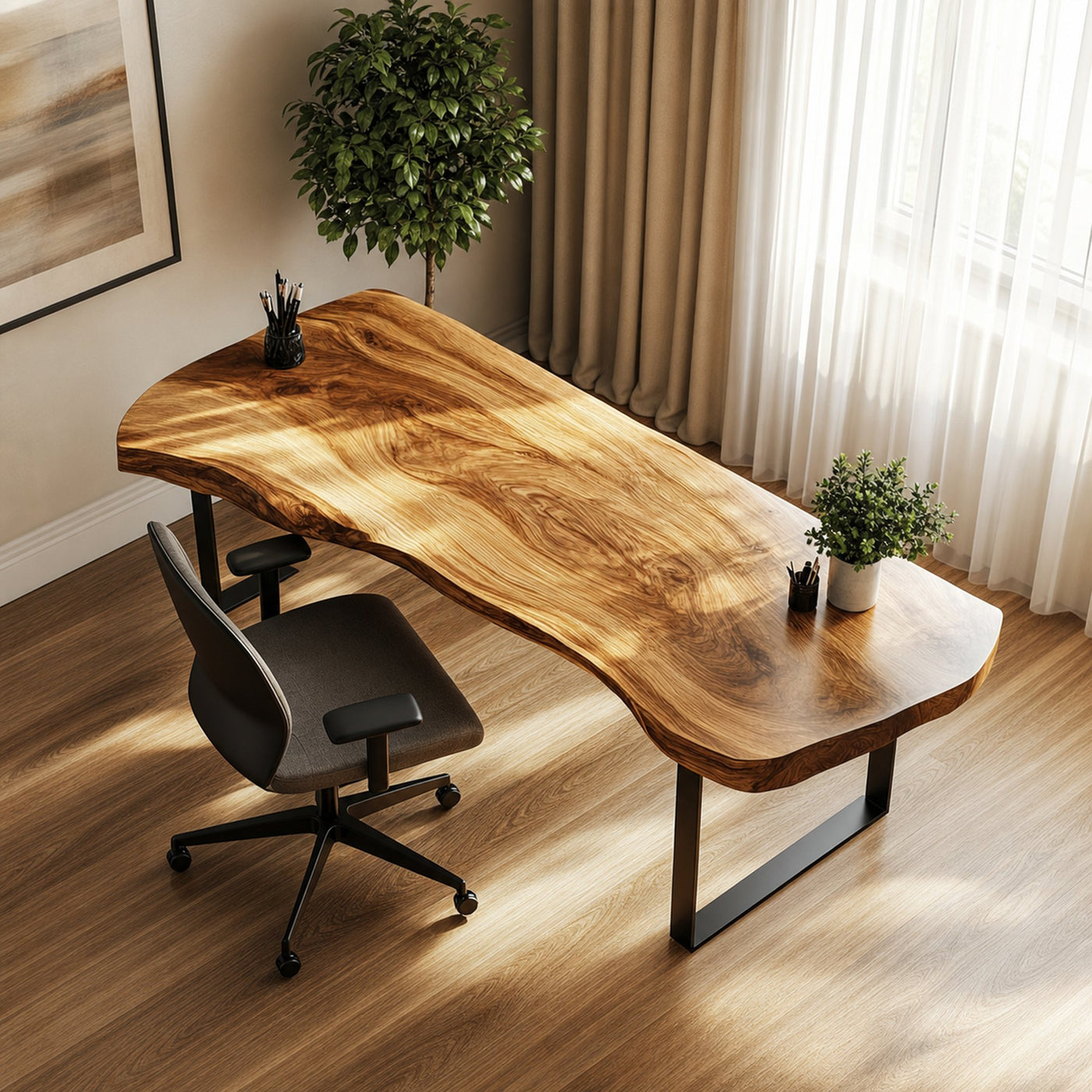 Warm Contemporary Writing Desk Study Room And Reading Room