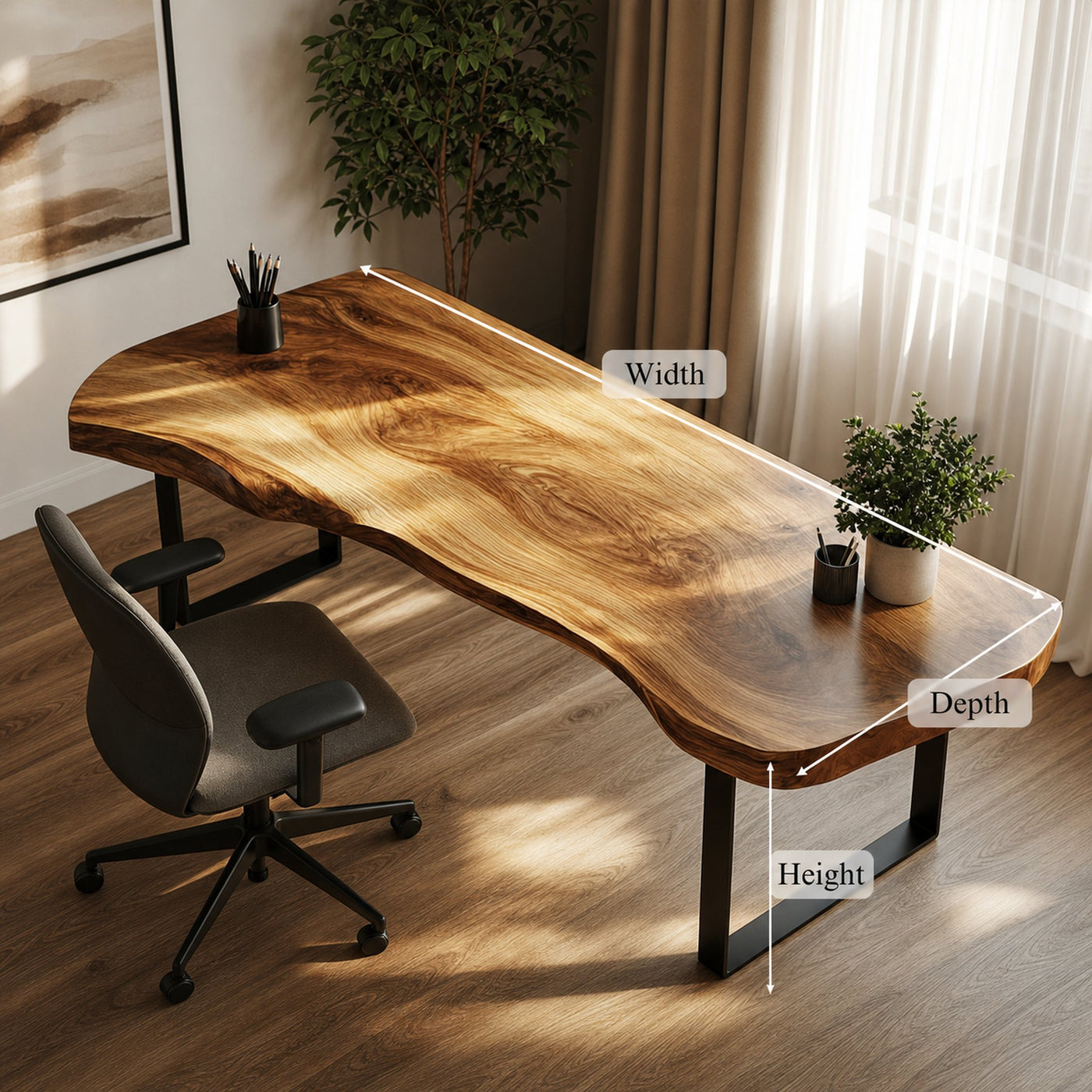 Warm Contemporary Writing Desk Study Room And Reading Room - product view 5