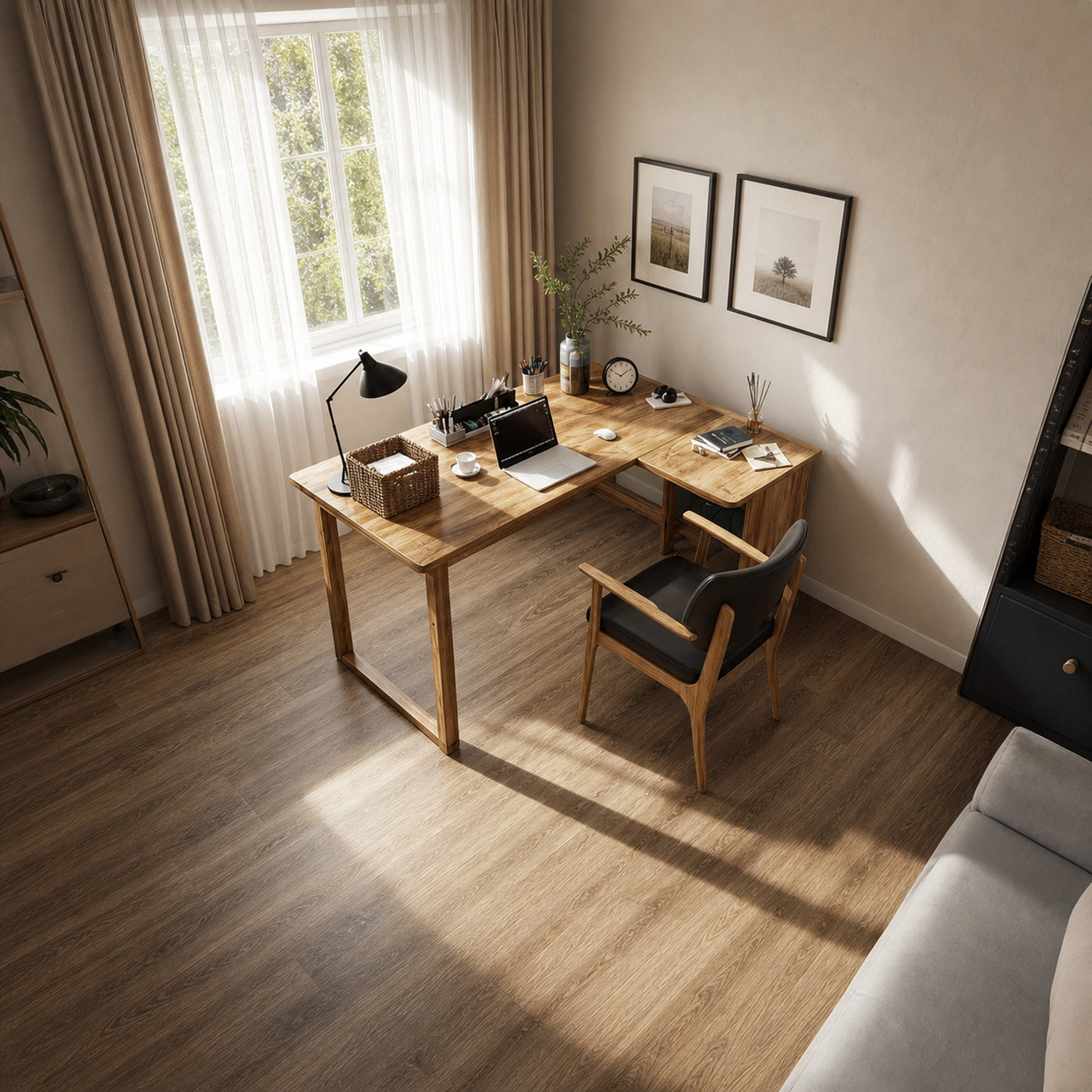 Warm Minimalist Writing Corner Desk For Studio And Reading Room - product view 2