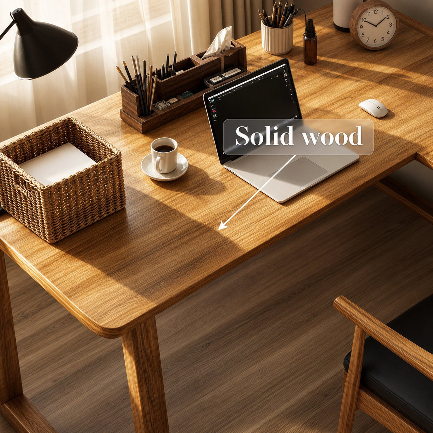 Warm Minimalist Writing Corner Desk For Studio And Reading Room - product view 4