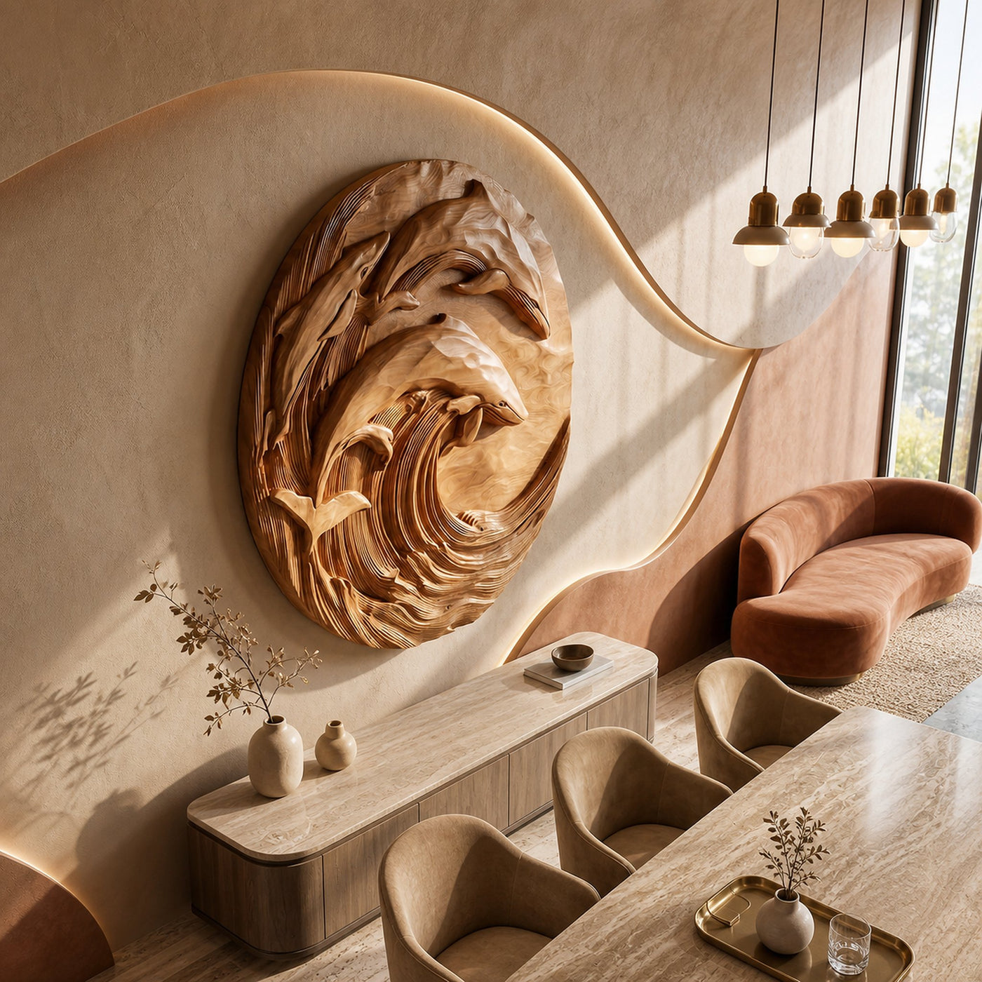Whale Wood Wall Art For Contemporary Ocean Inspired Spaces - product view 4