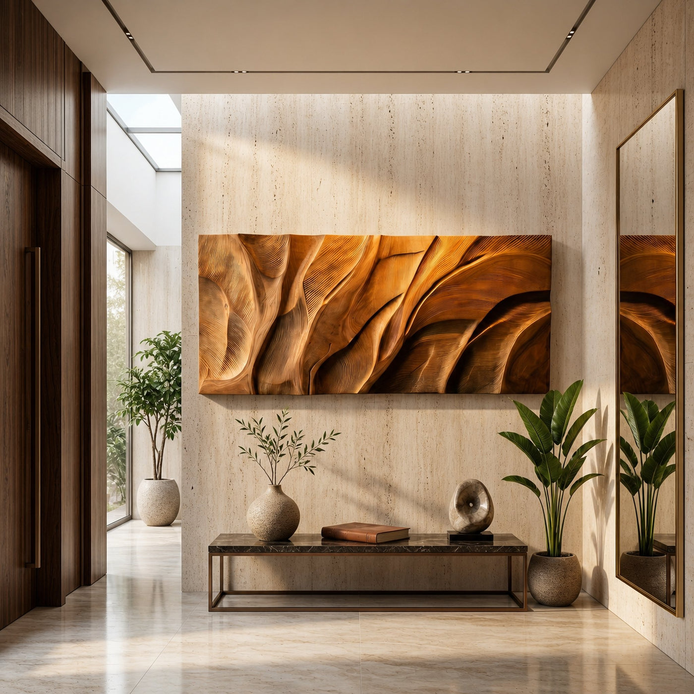 Wooden Wall Art With Textured Design For Kitchen - product view 3