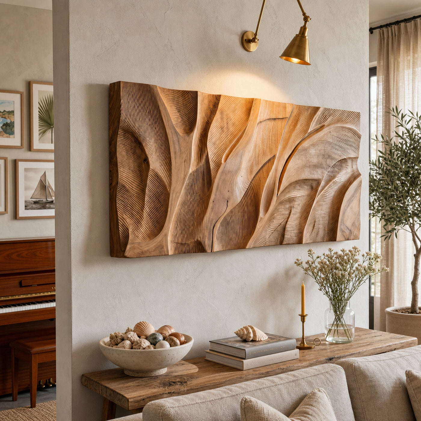 Wooden Wall Art With Textured Design For Kitchen - product view 4