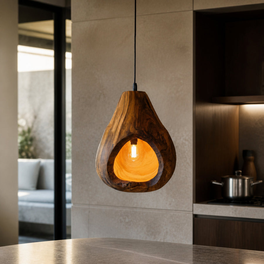 Artistic Pendant Light Carved Handmade For Living Room