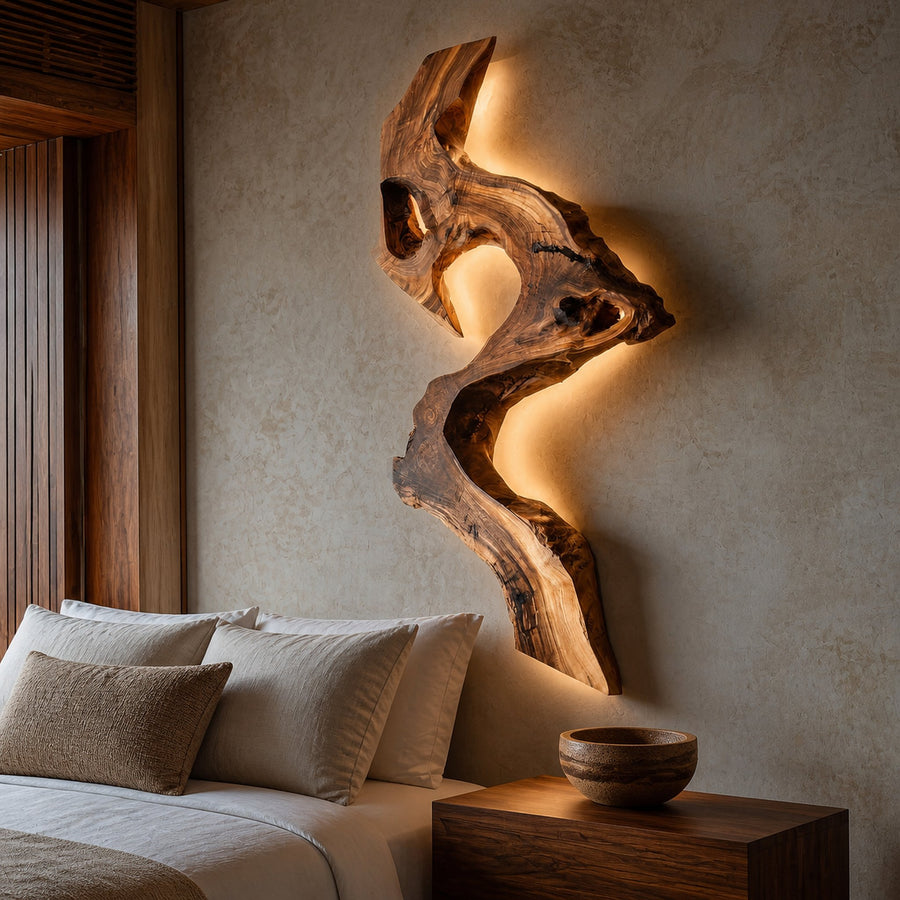 Artistic Solid Wood Wall Light For Modern Interior