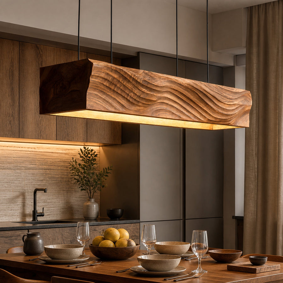 Artistic Wooden Ceiling Light For Dining Room
