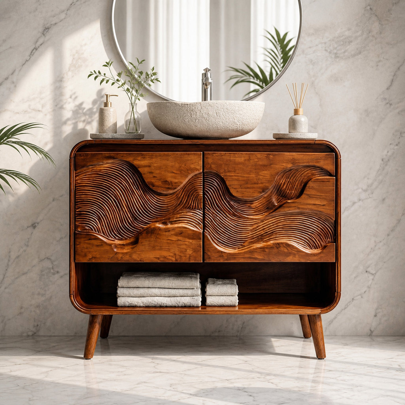 Coastal Wooden Bathroom Vanity For Bathroom - product view 2