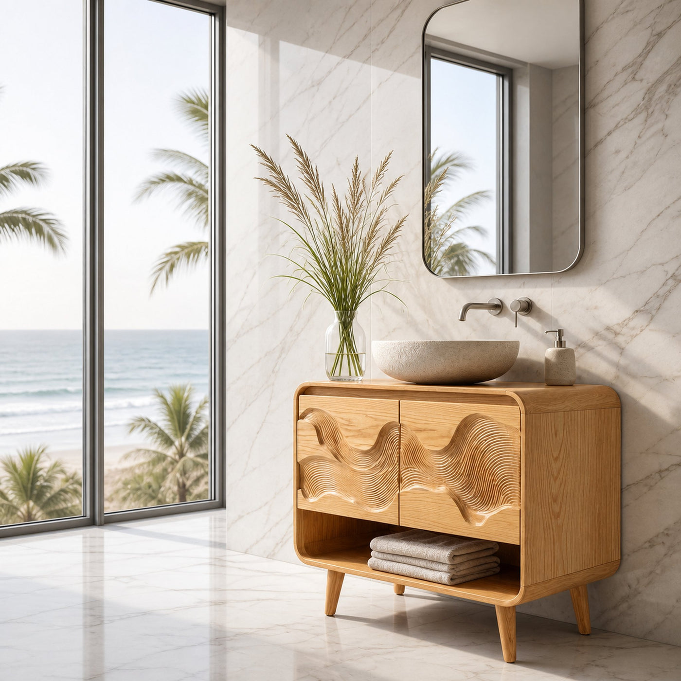Coastal Wooden Bathroom Vanity For Bathroom - product view 4