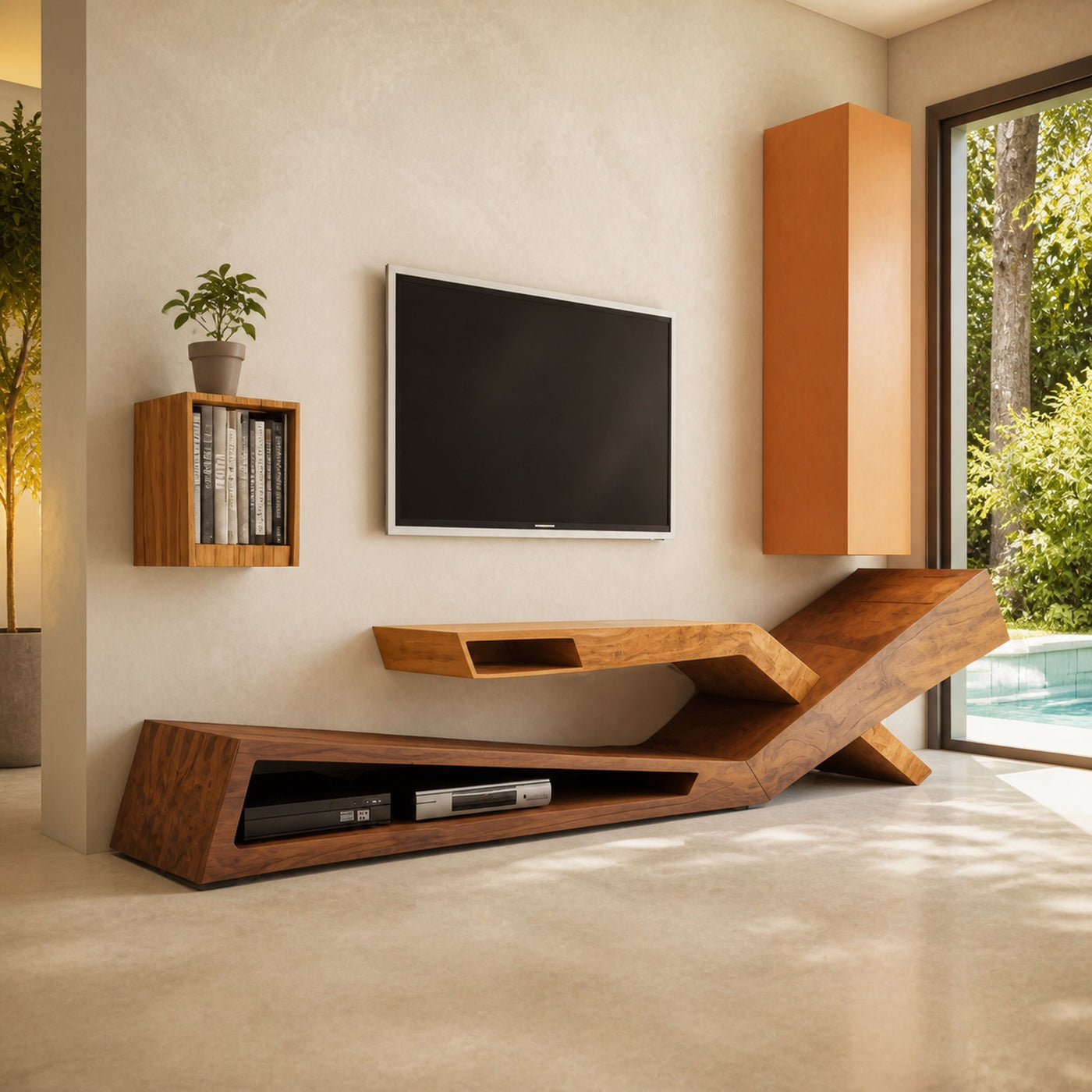 Contemporary Artistic TV Stand Modern Living Room Display