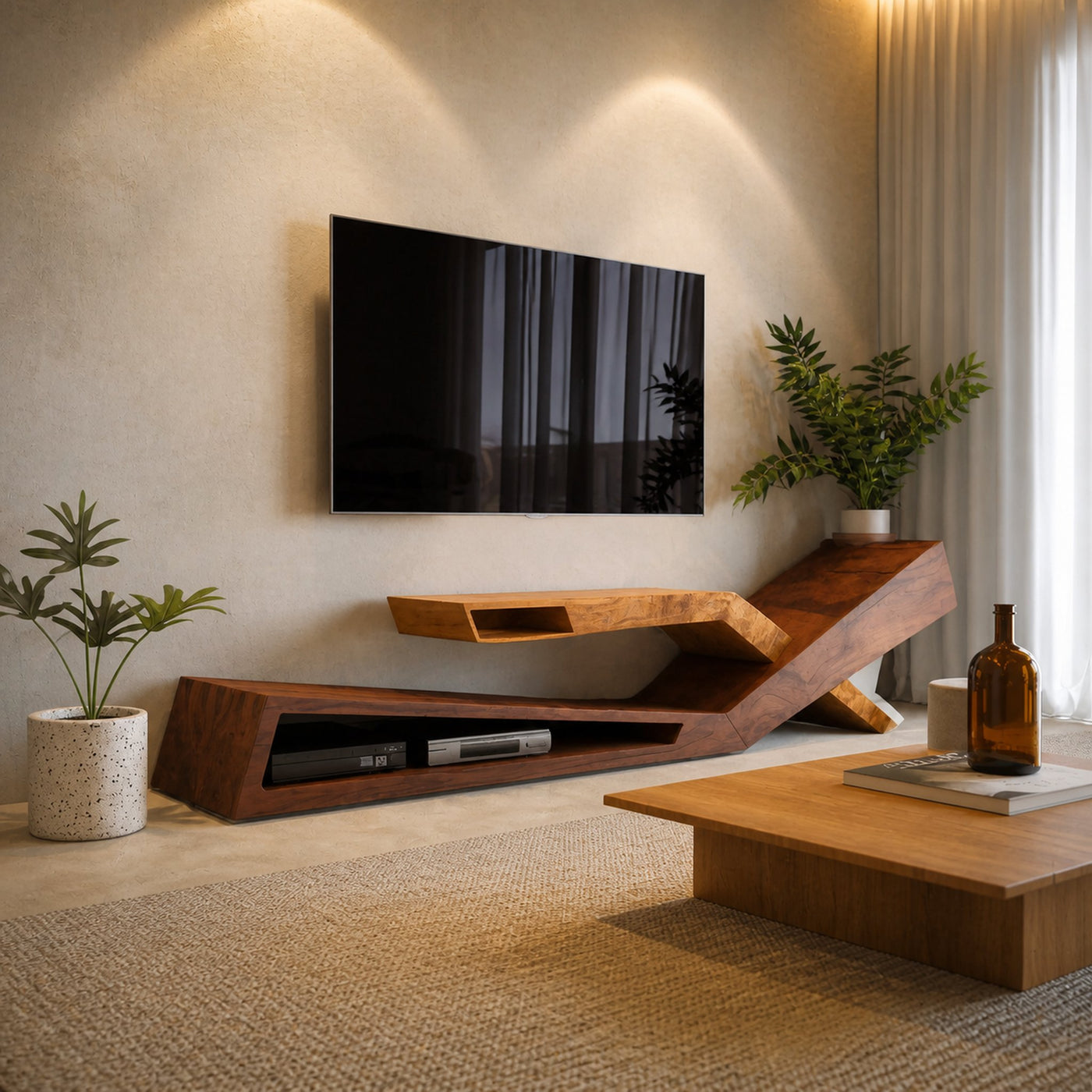 Contemporary Artistic TV Stand Modern Living Room Display - product view 2