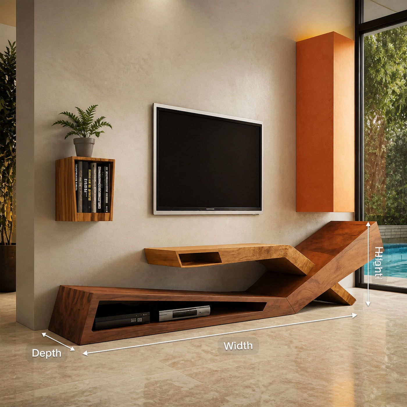 Contemporary Artistic TV Stand Modern Living Room Display - product view 8