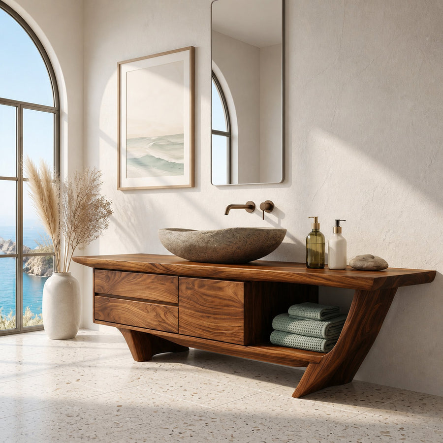 Contemporary Bathroom Vanity With Storage And Drawers For Bathroom