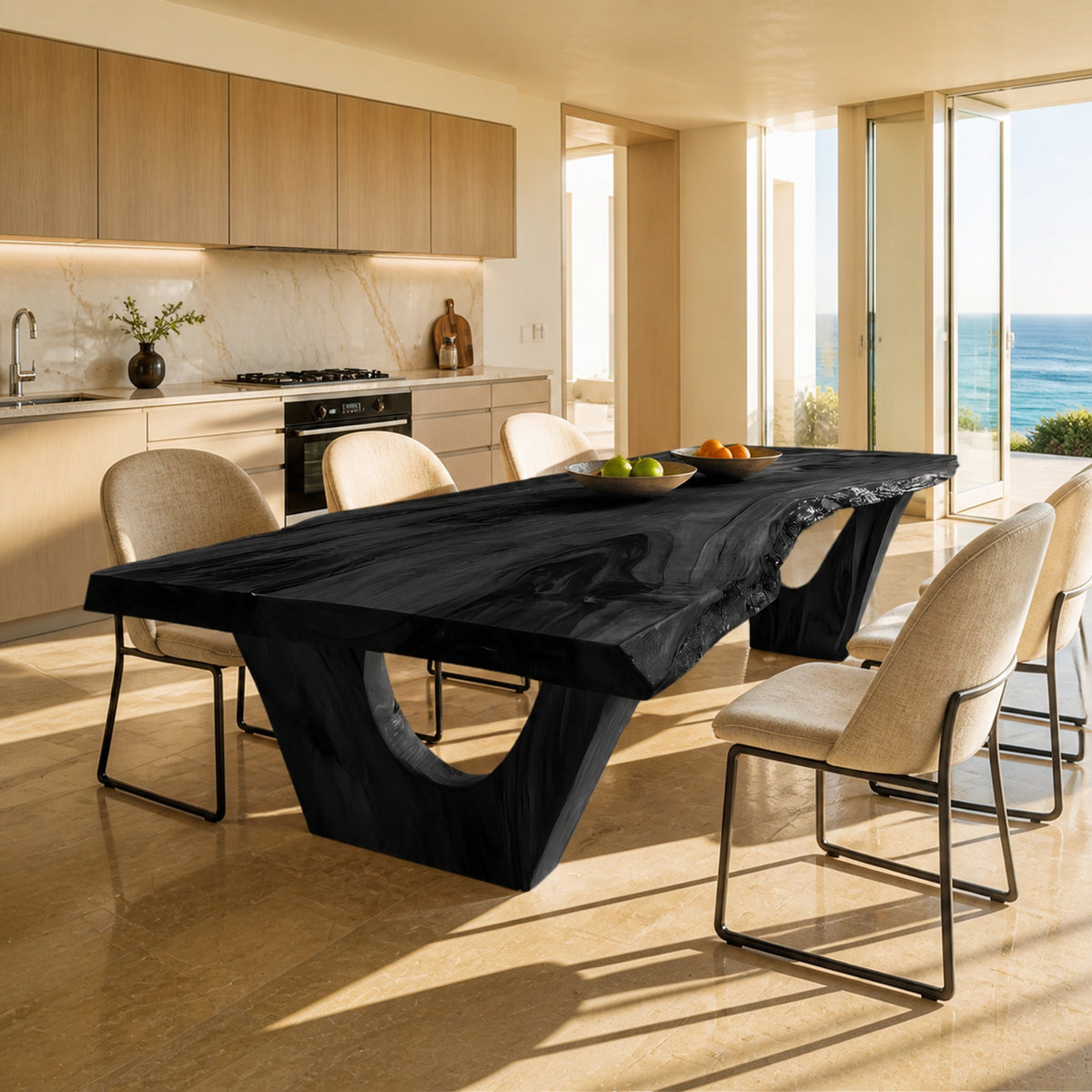 Riverline Thicket Live Edge Dining Table with Arched Base - product view 4