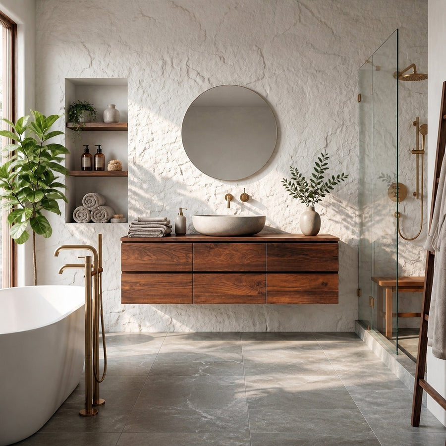 Contemporary Floating Bathroom Vanity With 2 Tiers Drawer For Bathroom