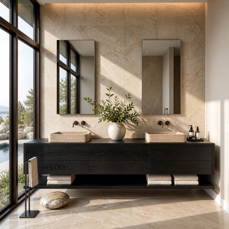 Plainline Trail Solid Wood Floating Bathroom Vanity