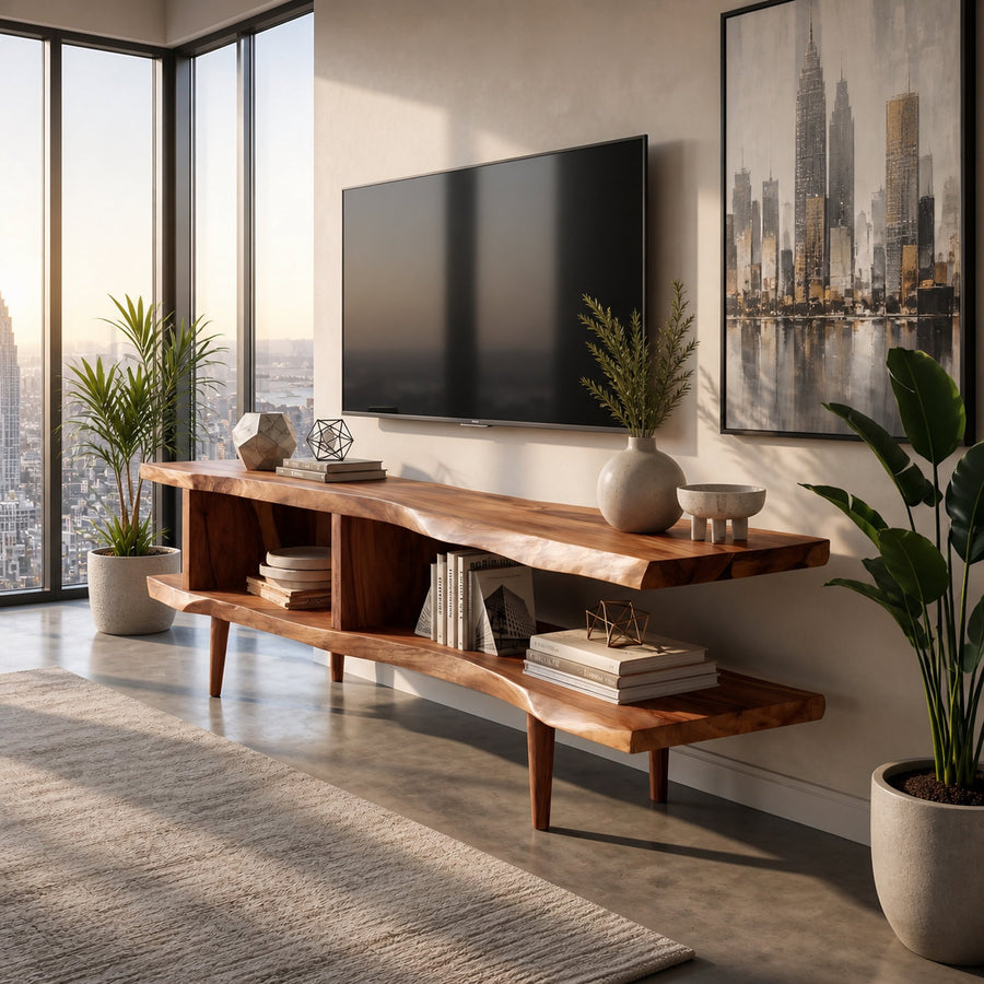 Contemporary Linear TV Stand For Apartment Interior
