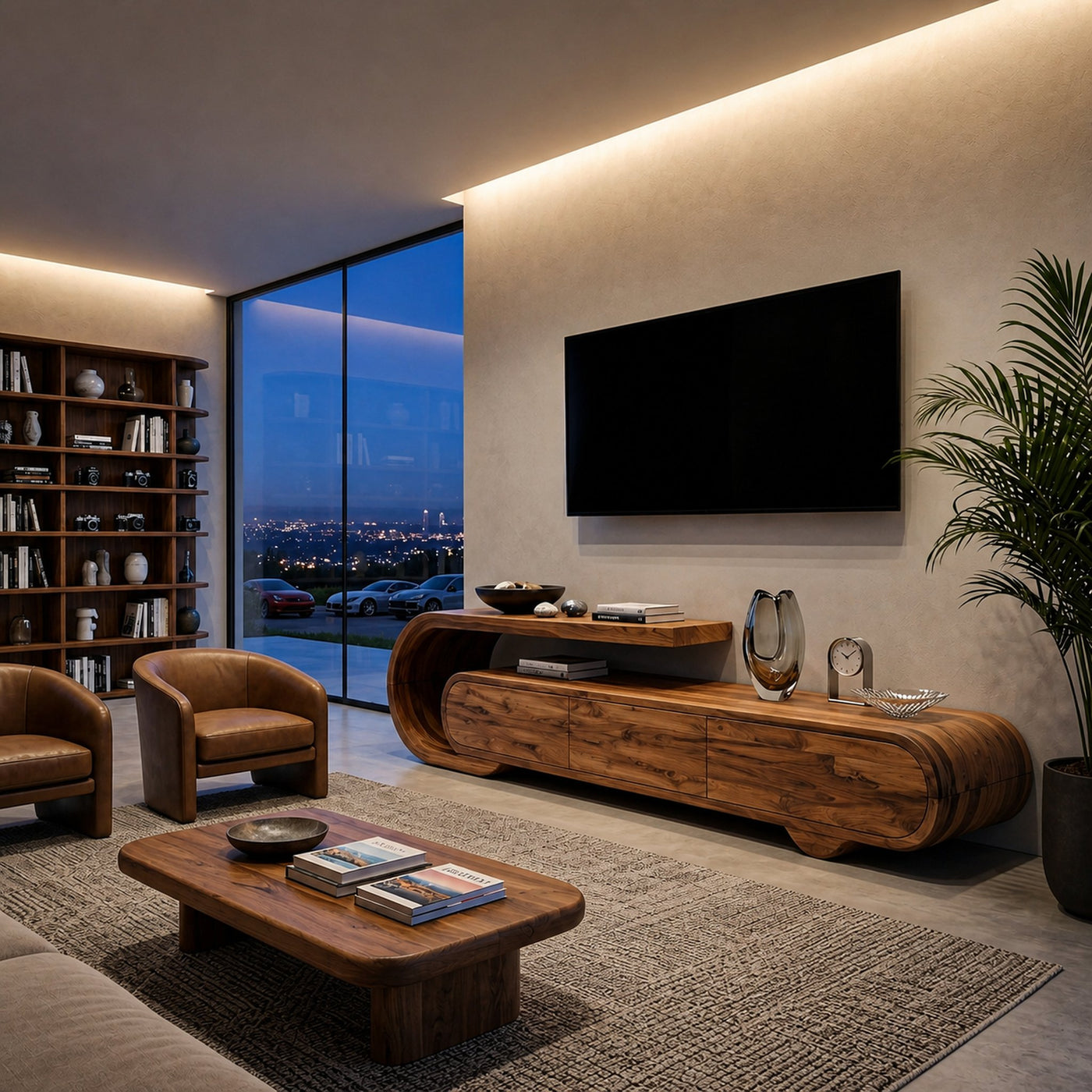 Contemporary Natural Wood TV Console For Home Storage - product view 6
