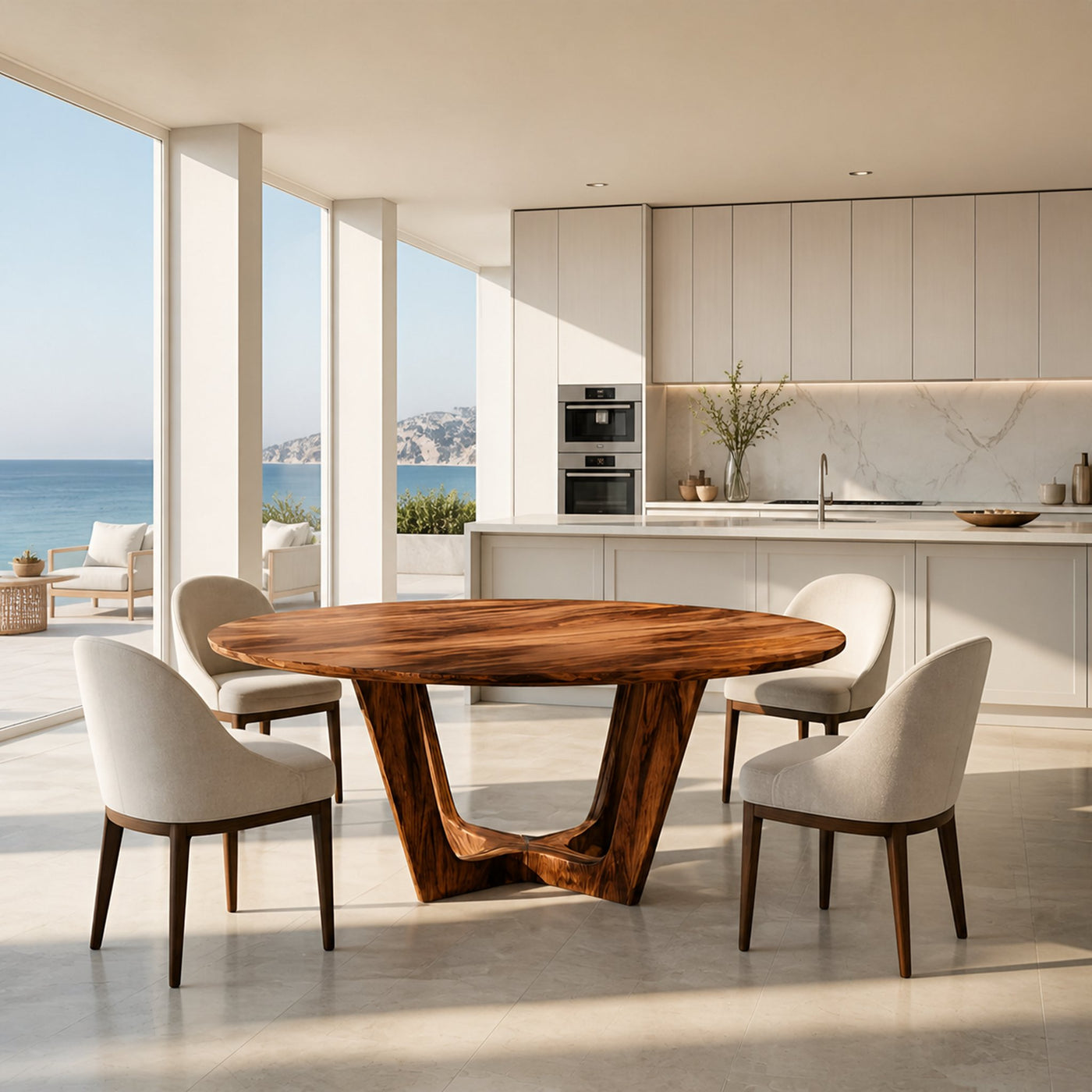 Contemporary Round Dining Table For Open Dining Area - product view 2