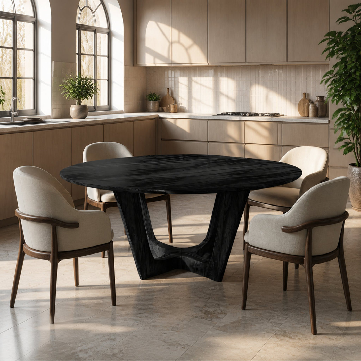 Contemporary Round Dining Table For Open Dining Area - product view 7