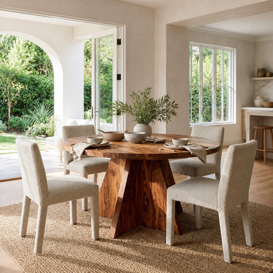 Contemporary Round Sculptural Dining Table For Dining Room Furniture