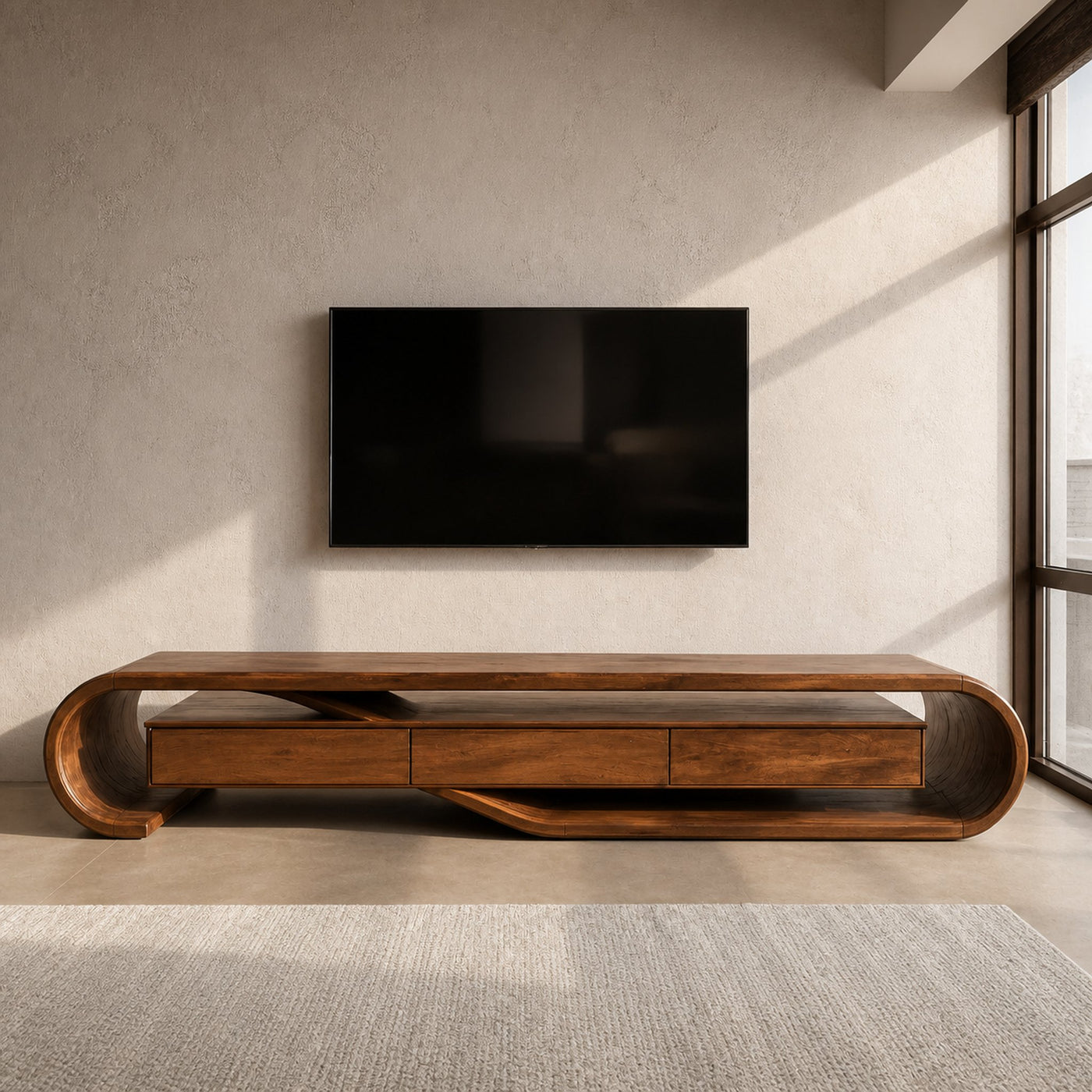 Contemporary Sculptural TV Stand For Living Room - product view 2