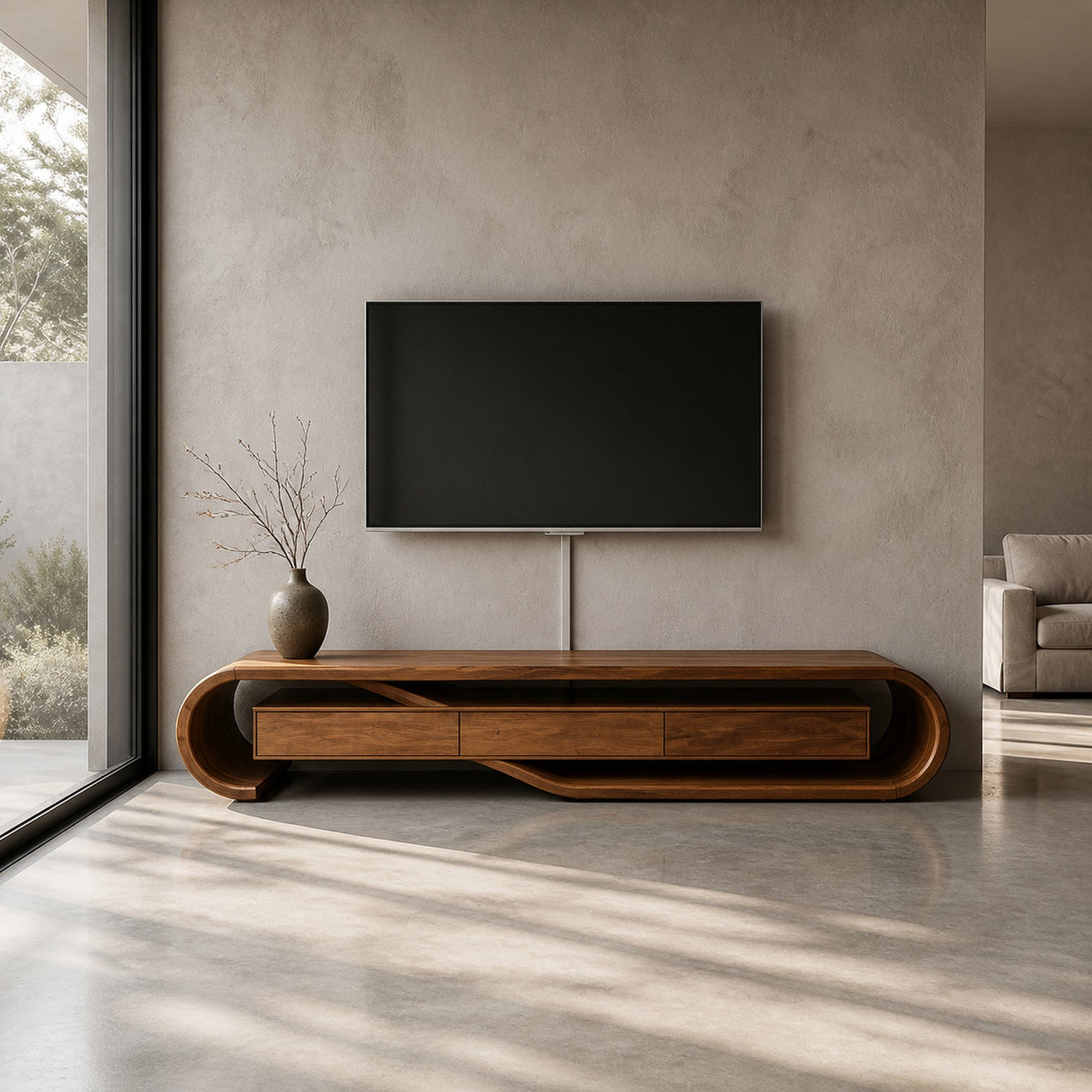 Contemporary Sculptural TV Stand For Living Room - product view 6